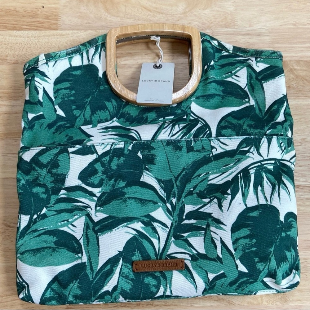 Lucky Brand Green Leaf Print Tote
